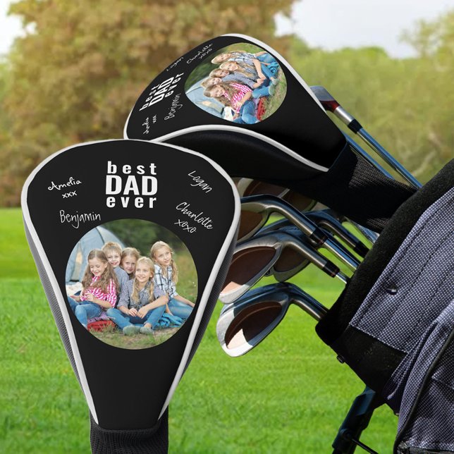 Bester Vater je signiertes Foto Schwarz Golf Headcover (Von Creator hochgeladen)