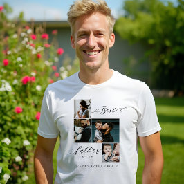 Bester Vater je Skript | Familiäres Foto Tri-Blend Shirt