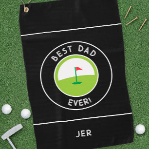 Bester Vater je Spaß Moderne Golfer Schwarz & Weiß Golfhandtuch
