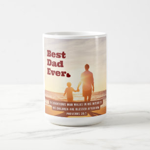 Bester Vater je Sprichwörter 20:7 Christliche Bibe Kaffeetasse