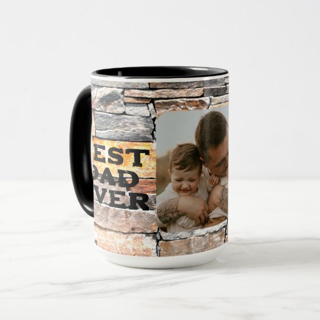 Bester Vater je Stein Steine gestört Tasse (Vorderseite Links)