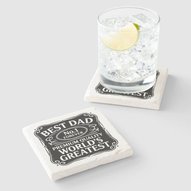 Bester Vater je Steinuntersetzer (Seitenansicht)