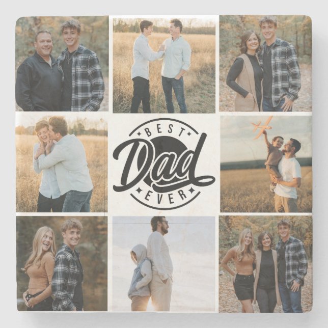 "Bester Vater je" Stone Untersetzer (Vorderseite)