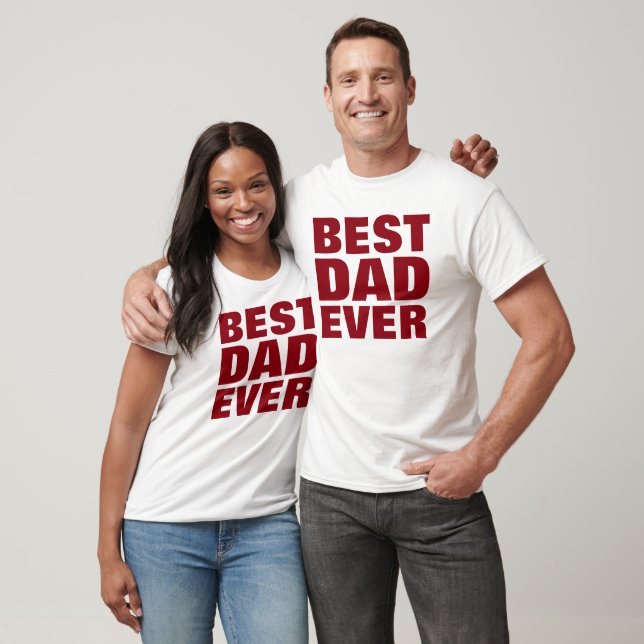 Bester Vater je T - Shirt - Rotes, Weißes T-Shirt (Unisex)