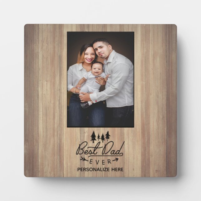 Bester Vater je Tabletop Plaque mit Easel Fotoplatte (Vorderseite)