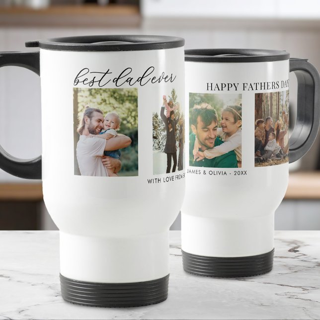 Bester Vater je Tag 4 FotoCollage Reisebecher (Von Creator hochgeladen)