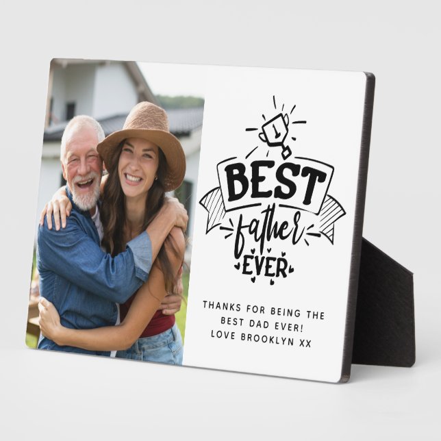 Bester Vater je | Trophäe Foto Fotoplatte (Seite)