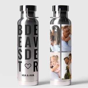 Bester Vater je Typografie Individuelle Name 4 Fot Trinkflasche
