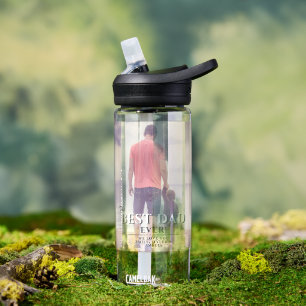 Bester Vater je Typografie Vater Volles Foto Trinkflasche