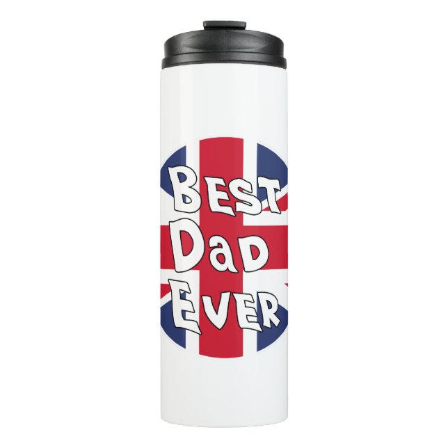 Bester Vater je UK-Flagge Thermosbecher (Vorderseite)