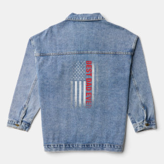 Bester Vater je US-Flagge Amerikanischer Erstmalig Jeansjacke