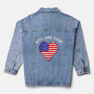 Bester Vater je US-Flagge Herzstück amerikanisches Jeansjacke