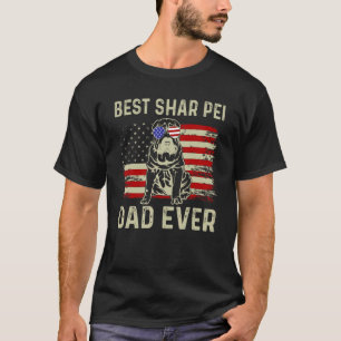 Bester Vater je US-Flagge Vater Joke Shar Pei 4th  T-Shirt