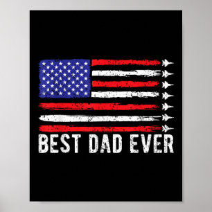 Bester Vater je US-Flagge Veteranen Tag Partioe 4. Poster