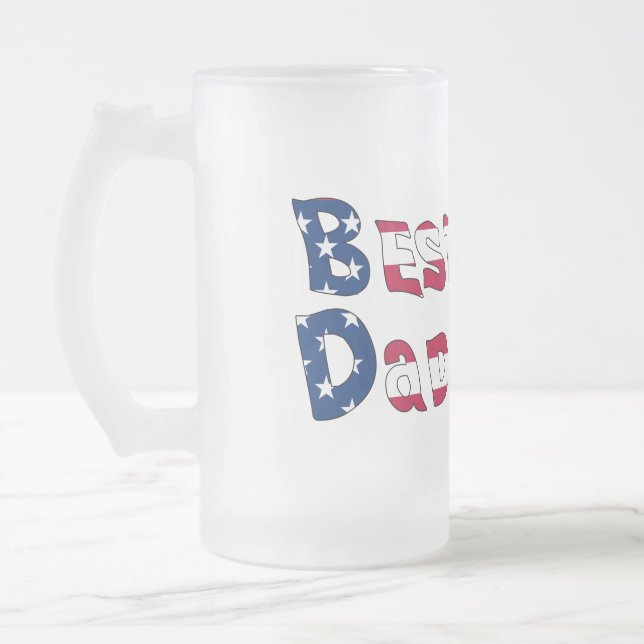 Bester Vater je USA-Flagge Mattglas Bierglas (Links)