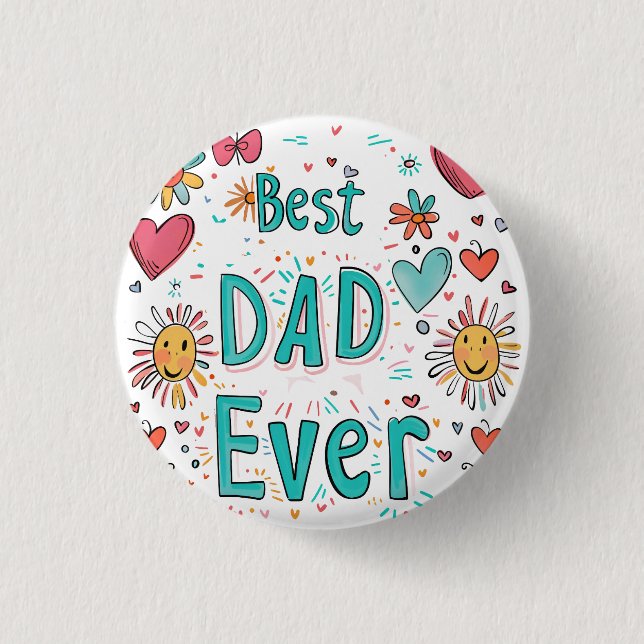 Bester Vater je | Vater des Jahres Button (Vorderseite)