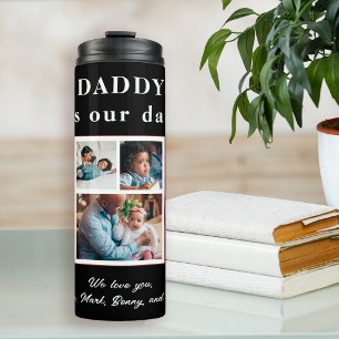 Bester Vater je Vatertag 5 Foto Collage Thermosbecher