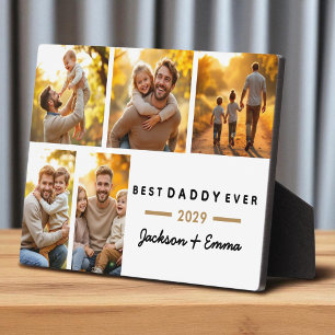Bester Vater je Vatertag 5 FotoCollage Moderne Fotoplatte