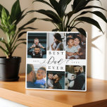 Bester Vater je | Vatertag 6 FotoCollage Fotoplatte<br><div class="desc">Schick deinem Vater ein wunderschönes personalisiertes Tagesgeschenk, das er für immer schätzen wird. Spezielle personalisierte Familienkollage, um Ihre speziellen Fotos und Erinnerungen der Familie zu zeigen. Unser Design zeichnet sich durch ein einfaches 6-Foto-Collage Grid-Design mit "Best Vater Ever" aus, das in einem schönen, handgeschriebenen schwarzen Skriptstil und Serif-Text-Pairing entworfen wurde....</div>