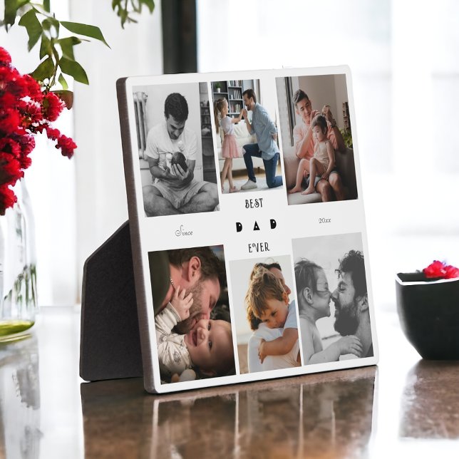 Bester Vater je Vatertag 6 FotoCollage Fotoplatte (Von Creator hochgeladen)