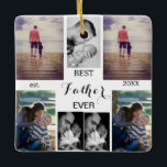 "Bester Vater je | Vatertag 7-Foto Collage Keramikornament<br><div class="desc">Feiern Sie Ihren phantastischen Vater mit dieser personalisierten Keramik Ornament! Mit einem stilvollen Design und Platz für 7 hochgeschätzte Fotos ist es der perfekte Sake für den Vatertag oder jeden besondere Anlass. Erinnerungen, Lächeln und Liebe in einem einzigen Geschenk erfassen. Dieses langlebige, qualitativ hochwertige und anpassbare Ornament erinnert jeden Tag...</div>