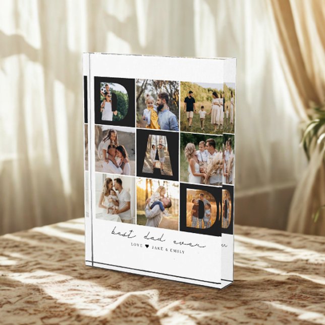 Bester Vater je Vatertag 9 Foto Collage Grid (Von Creator hochgeladen)