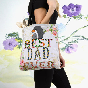 Bester Vater je Vatertag Blumenpinguin Tasche