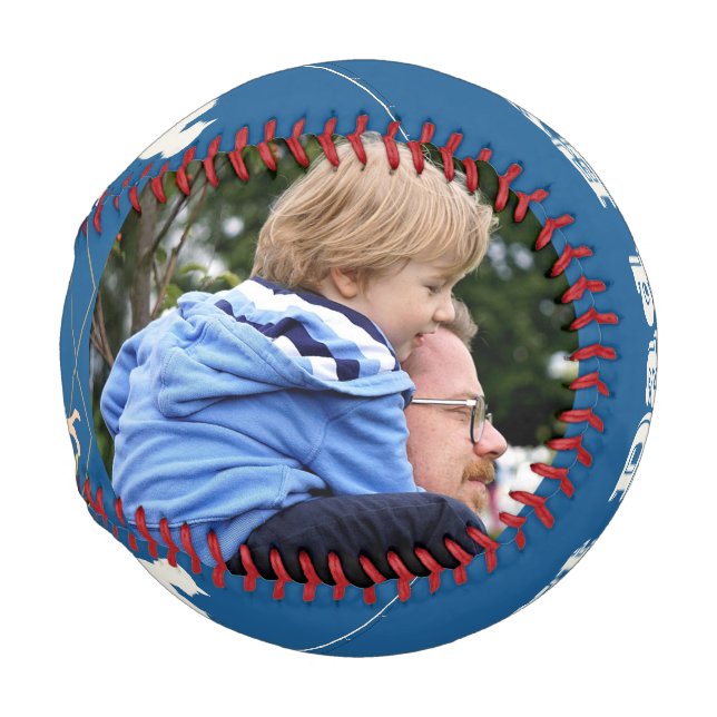 Bester Vater je Vatertag Foto Blau Baseball (Vorne Rechts)