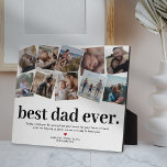 Bester Vater je Vatertag Foto Collage Plaque Fotoplatte<br><div class="desc">Moderne Vatertafel mit einer Collage aus 12 Familienbildern,  die Sie durch Ihr eigenes Sprichwort ersetzen können,  das "beste Papa aller Zeiten",  ein personalisiertes Dankeschön,  ein niedliches rotes Herz und Ihre Kindernamen.</div>