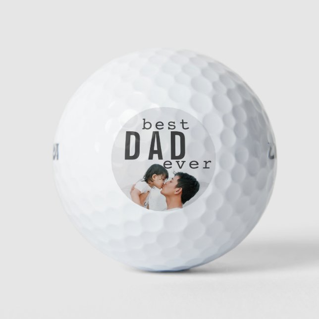 Bester Vater je Vatertag Foto Golfball (Vorderseite)