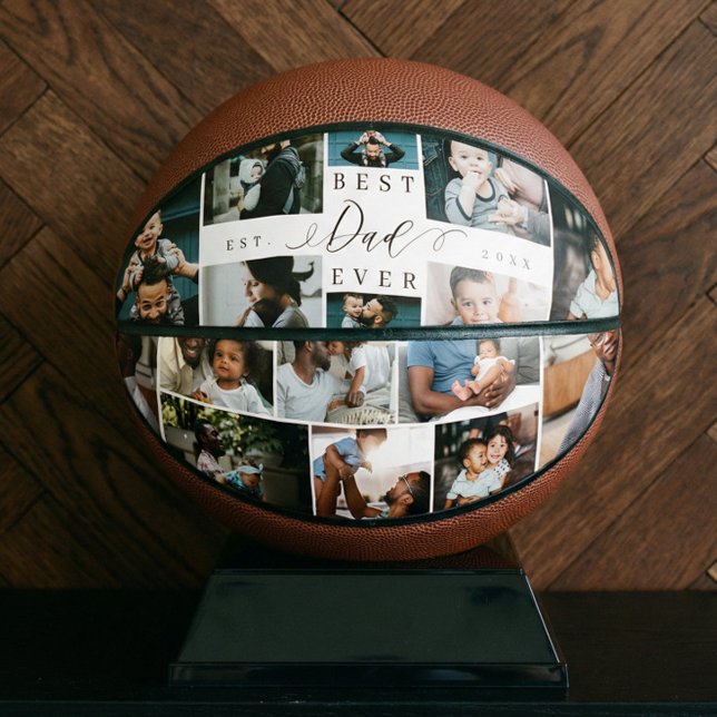 Bester Vater je Vatertag FotoCollage Basketball (Best Dad Ever Father's Day Photo Collage Basketball)
