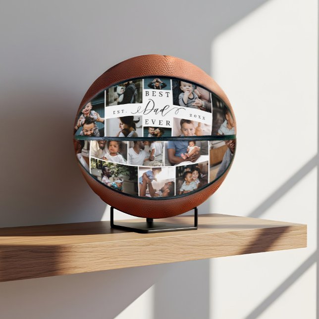 Bester Vater je Vatertag FotoCollage Basketball (Best Dad Ever Father's Day Photo Collage Basketball)