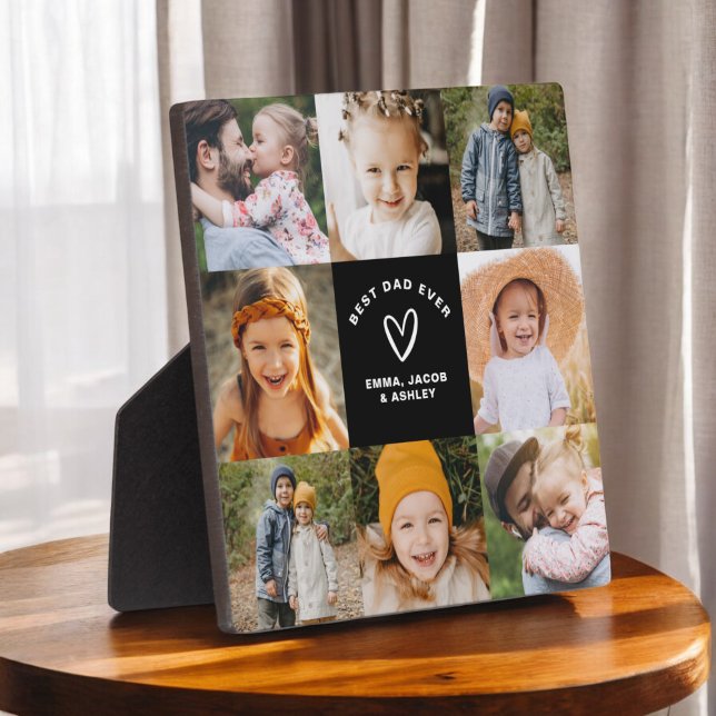 Bester Vater je Vatertag FotoCollage Fotoplatte (Von Creator hochgeladen)