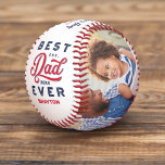 Bester Vater je | Vatertag Fotos & Monogramm Baseball<br><div class="desc">Das perfekte Geschenk für deinen sportlichen besten Vater aller Zeiten. Feiern Sie Ihren besonderen und wunderbaren Vater in Ihrem Leben mit unserem unvergesslichen und personalisierten besten Papa je Baseball. Das Design ist mit "Best Vater Ever" in einem sportiven typografischen Design im Baseball-Stil in marineballblau & rot gestaltet. Passen Sie mit...</div>