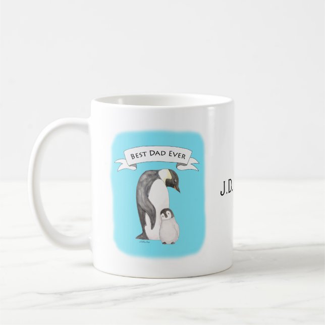 Bester Vater je Vatertag Penguin Geschenk Individu Kaffeetasse (Links)