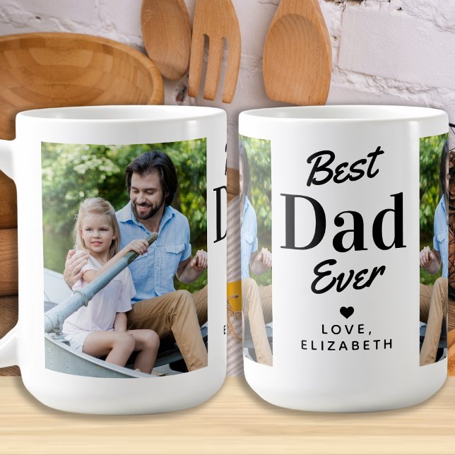 Bester VATER je Vatertag Personalisiert 2 Foto Kaffeetasse (Von Creator hochgeladen)