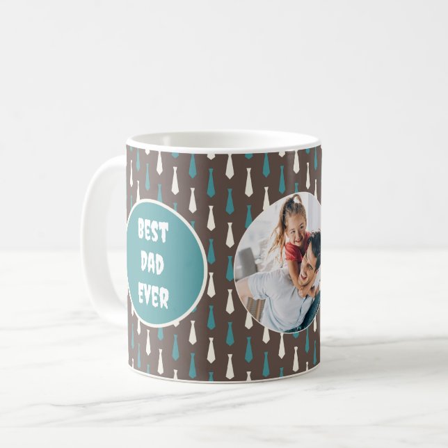 Bester Vater je Vatertag Pesonalize Bilder Kaffeetasse (Vorderseite Links)