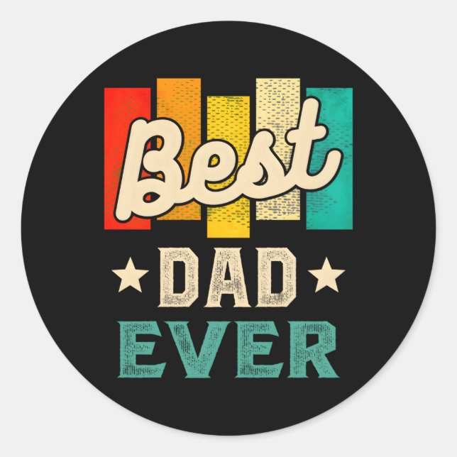 Bester Vater je Vatertag Runder Aufkleber (Vorderseite)