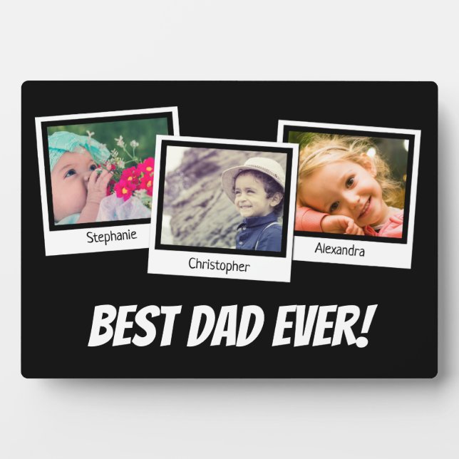 Bester Vater je Vatertag Snapshot 3 FotoCollage Fotoplatte (Vorderseite)
