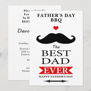Bester Vater je Vathers Day Mustache Luncheon GRIL Einladung