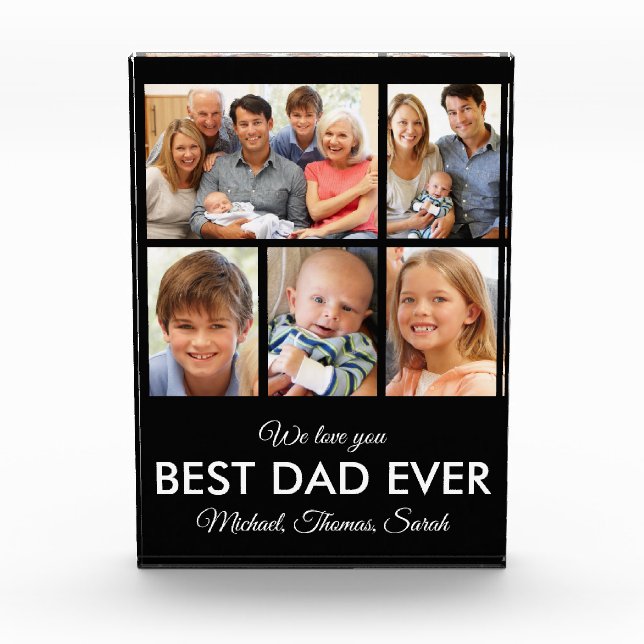 Bester Vater je Vathers Day Picture Collage Fotoblock (Vorderseite)