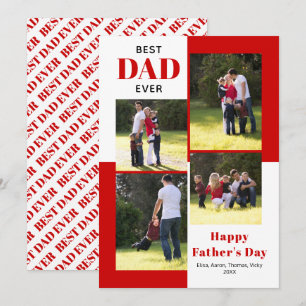 Bester Vater je vier Fotos roter Vater Tag