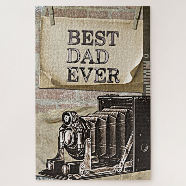 Bester Vater je Vintag Camera Vatertag Größte (Vertikal)
