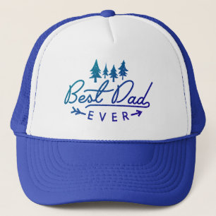 Bester Vater je Vintager blauer Typografie Vaterta Truckerkappe
