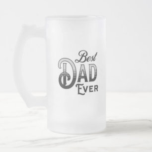Bester Vater je   Vintager Schwarzweißtext Mattglas Bierglas