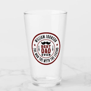 Bester Vater je Vintager Western Logo Vatertag Glas