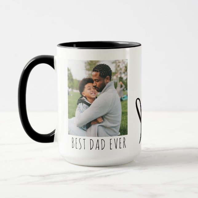 Bester Vater je Volles Foto Personalisiert Kaffee  Tasse (Links)