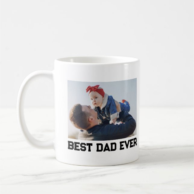 Bester Vater je Volles Foto Personalisiert Kaffeetasse (Links)