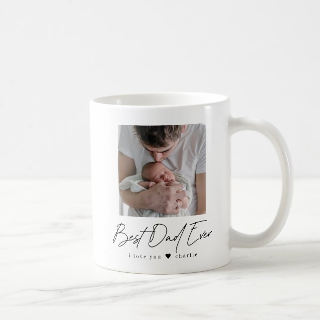 Bester Vater je Volles Foto Personalisiert Kaffeetasse (Rechts)