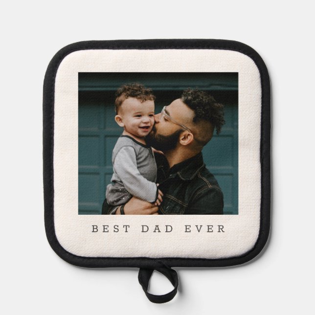 Bester Vater je Volles Foto Personalisiert Topflappen (Vorderseite)